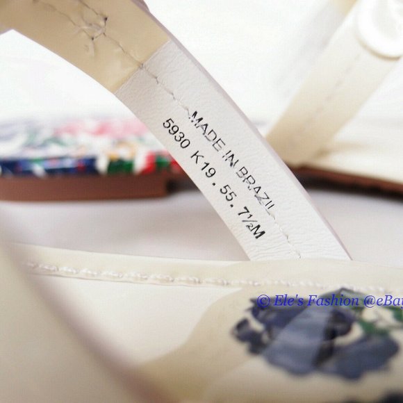 ❤️ NIB Tory Burch Miller Leather Thong Sandal Ivory Tea Rose US 7 7.5 AUTHENTIC - Picture 10 of 12